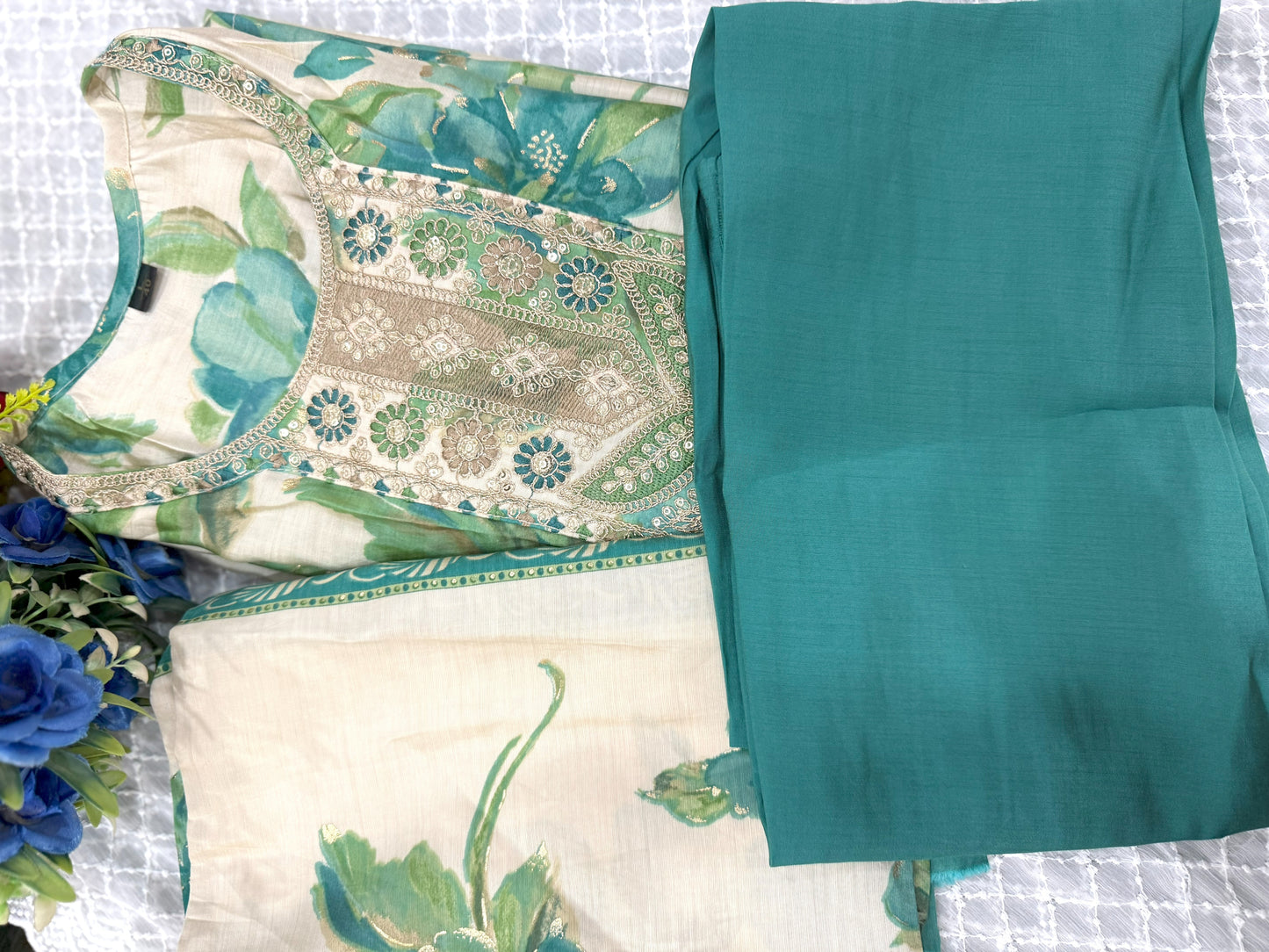 Bottle Green Cotton Stitched Suit