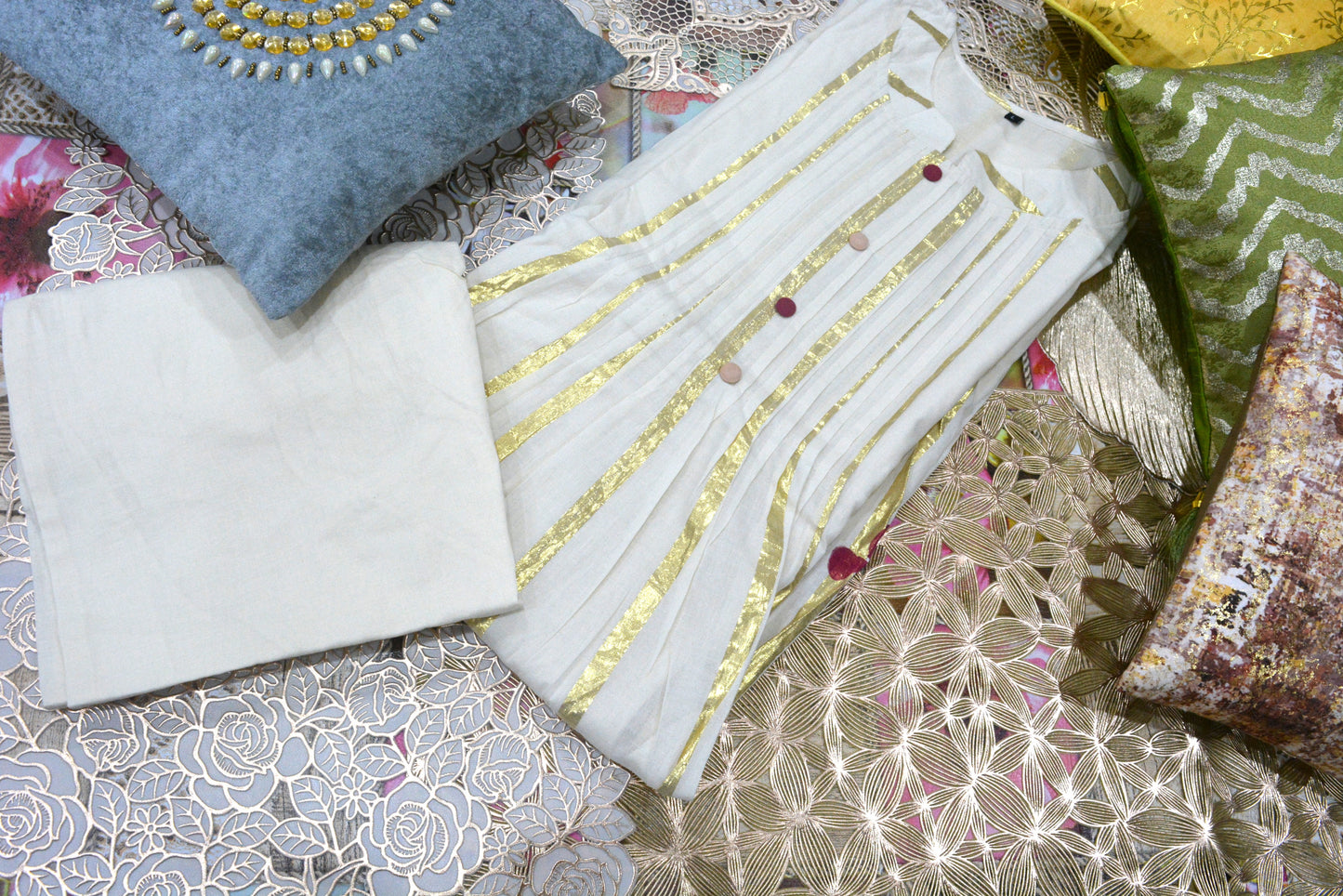 Cotton Flower Print Cord Set