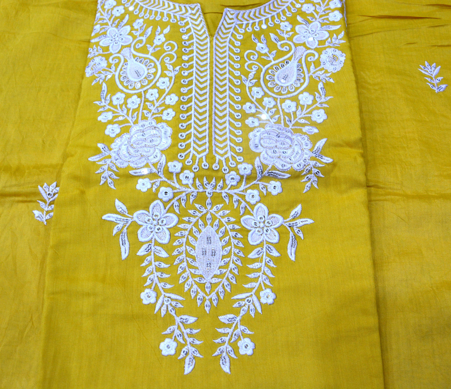 Yellow Silk Stitched Suit