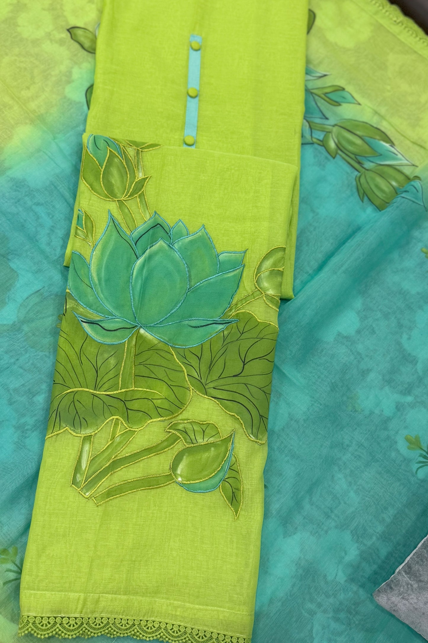 Mul Green Unstitched Suit