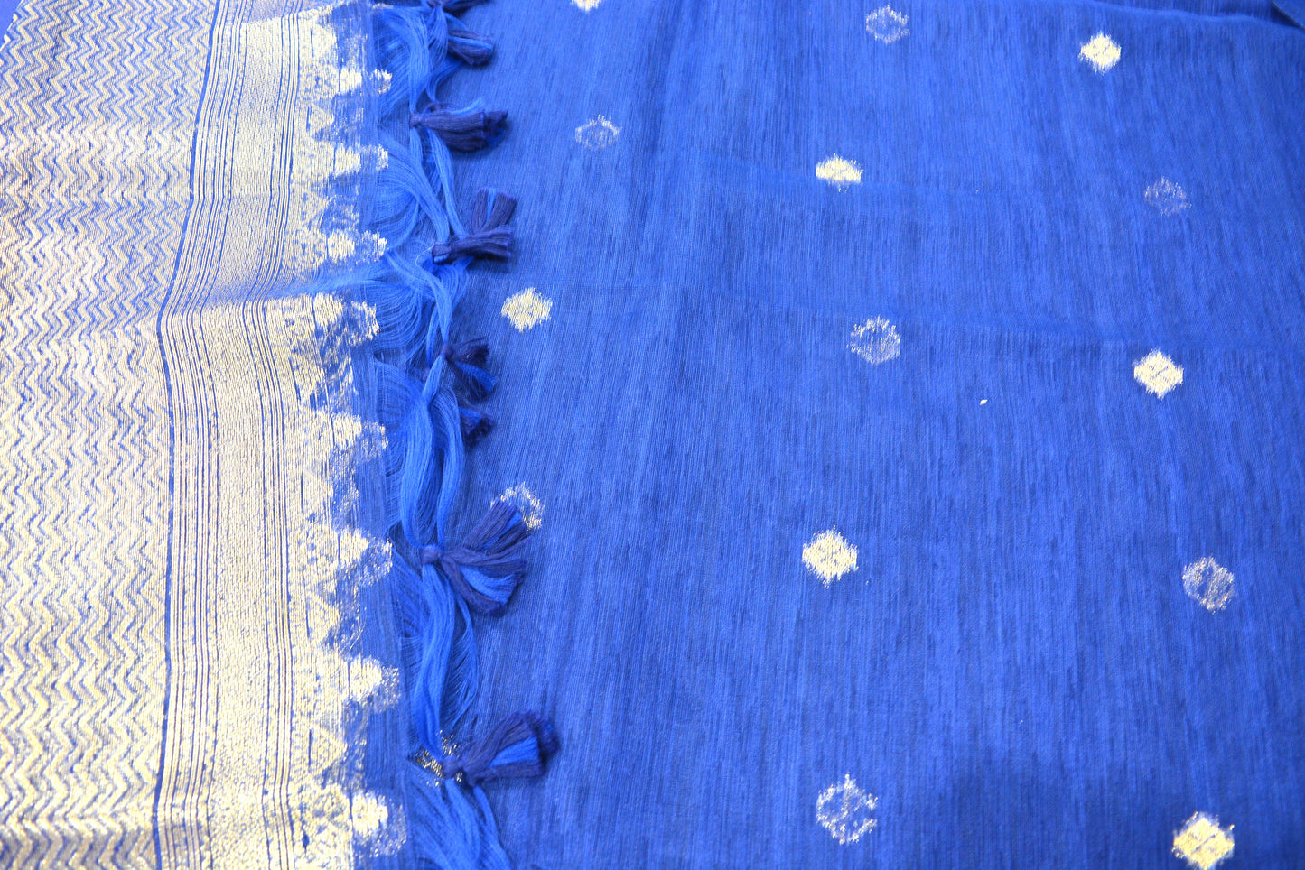 Jamdani Blue Unstitched Suit