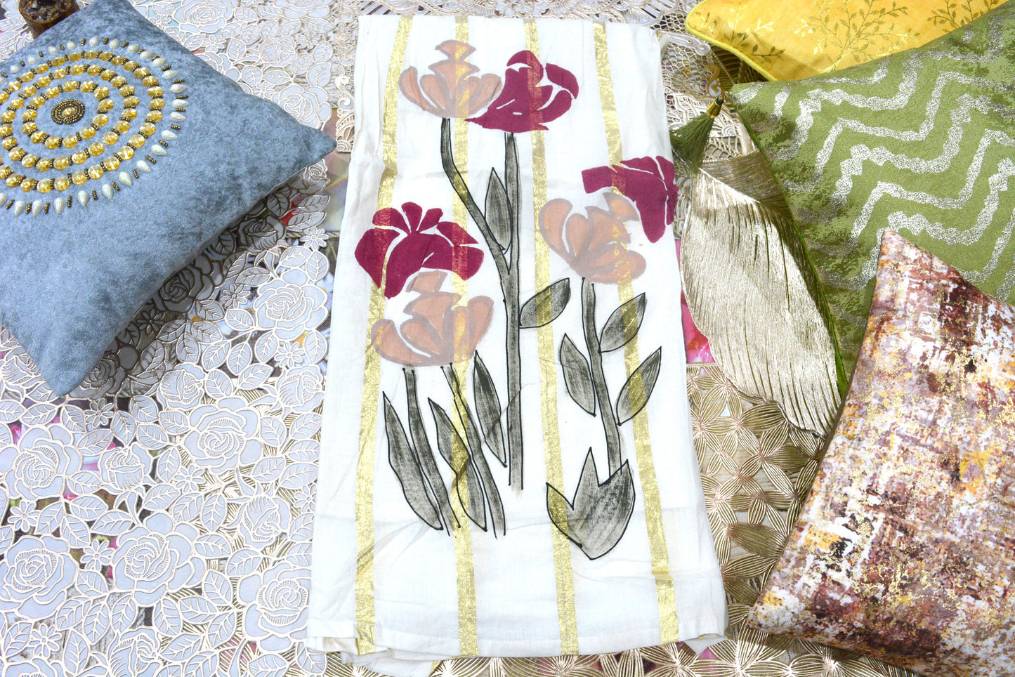 Cotton Flower Print Cord Set