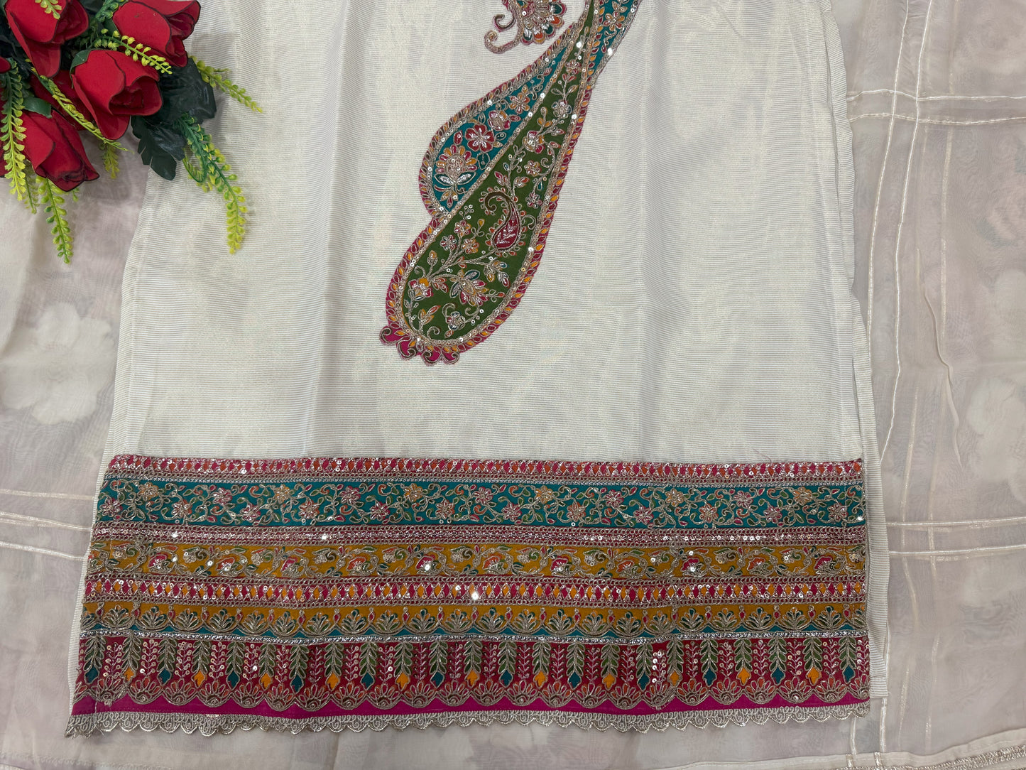 Burberry Stitched Suit With Zari Work