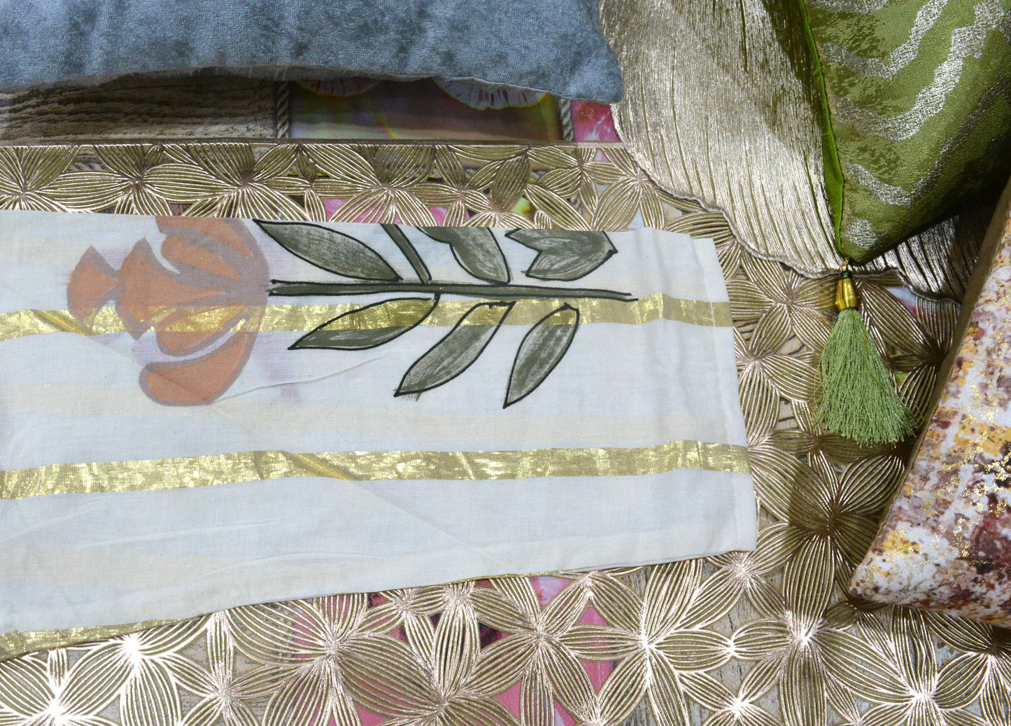 Cotton Flower Print Cord Set