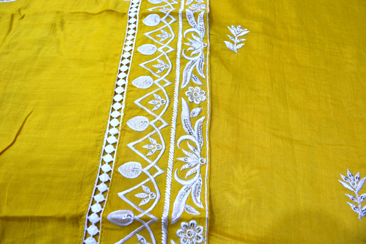 Yellow Silk Stitched Suit