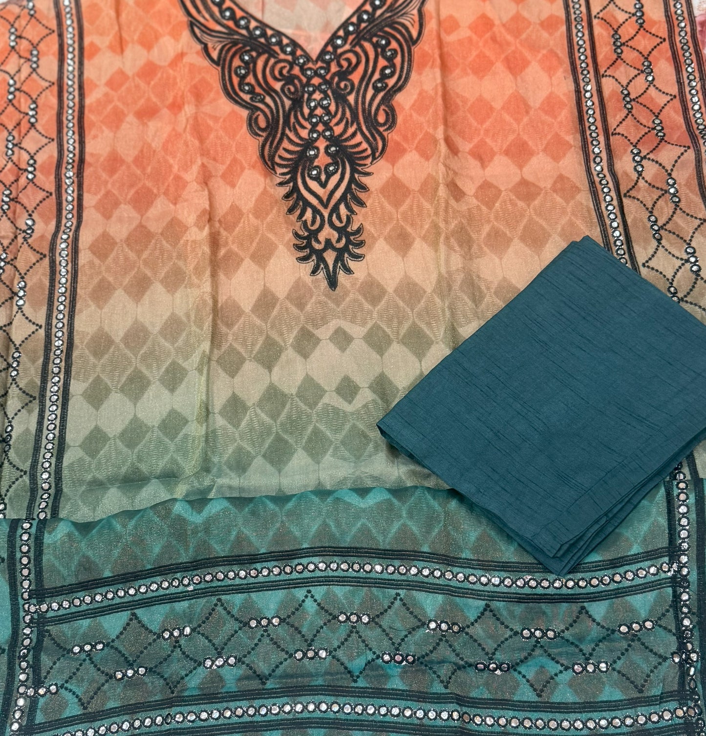 Shimmer Orange Kaftan