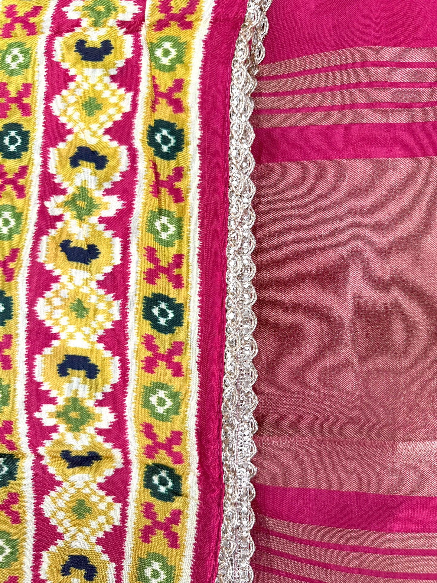 Yellow Stitched Suit with Beautiful Patola Dupatta