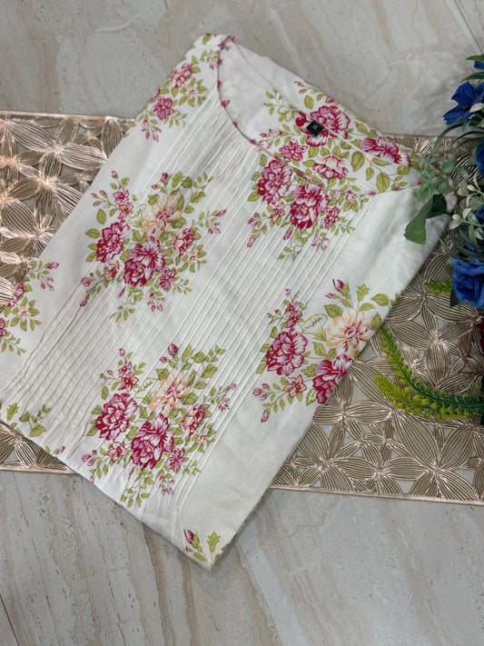 Cotton Cord Set With Flower Print