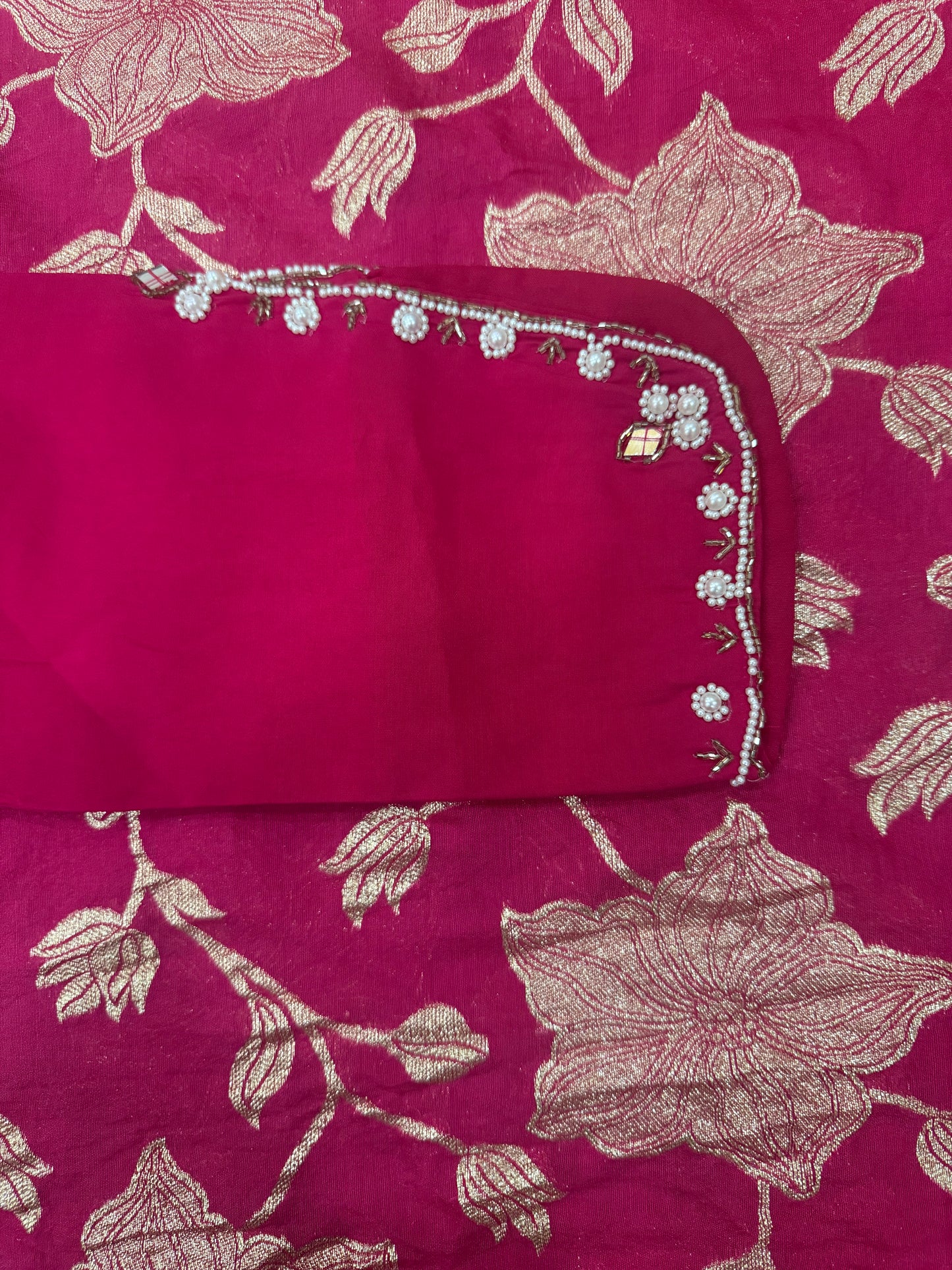 Roman Silk Magenta Stitched Suit