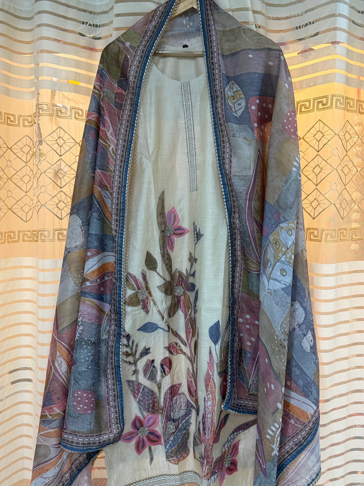 Pure Chanderi Silk Stitched Suit