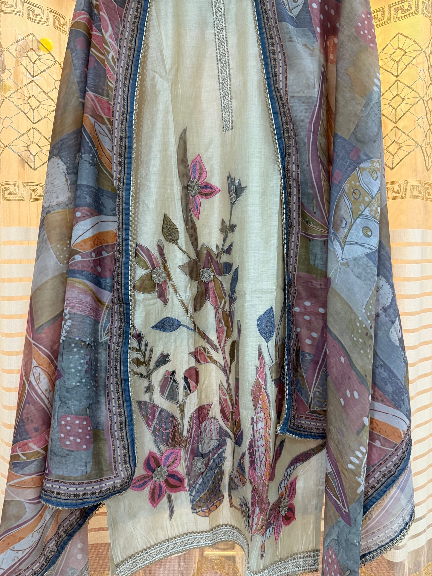 Pure Chanderi Silk Stitched Suit