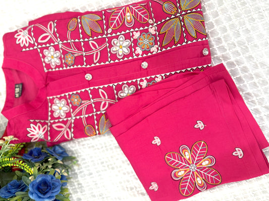 Magenta Roman Silk Cord Set