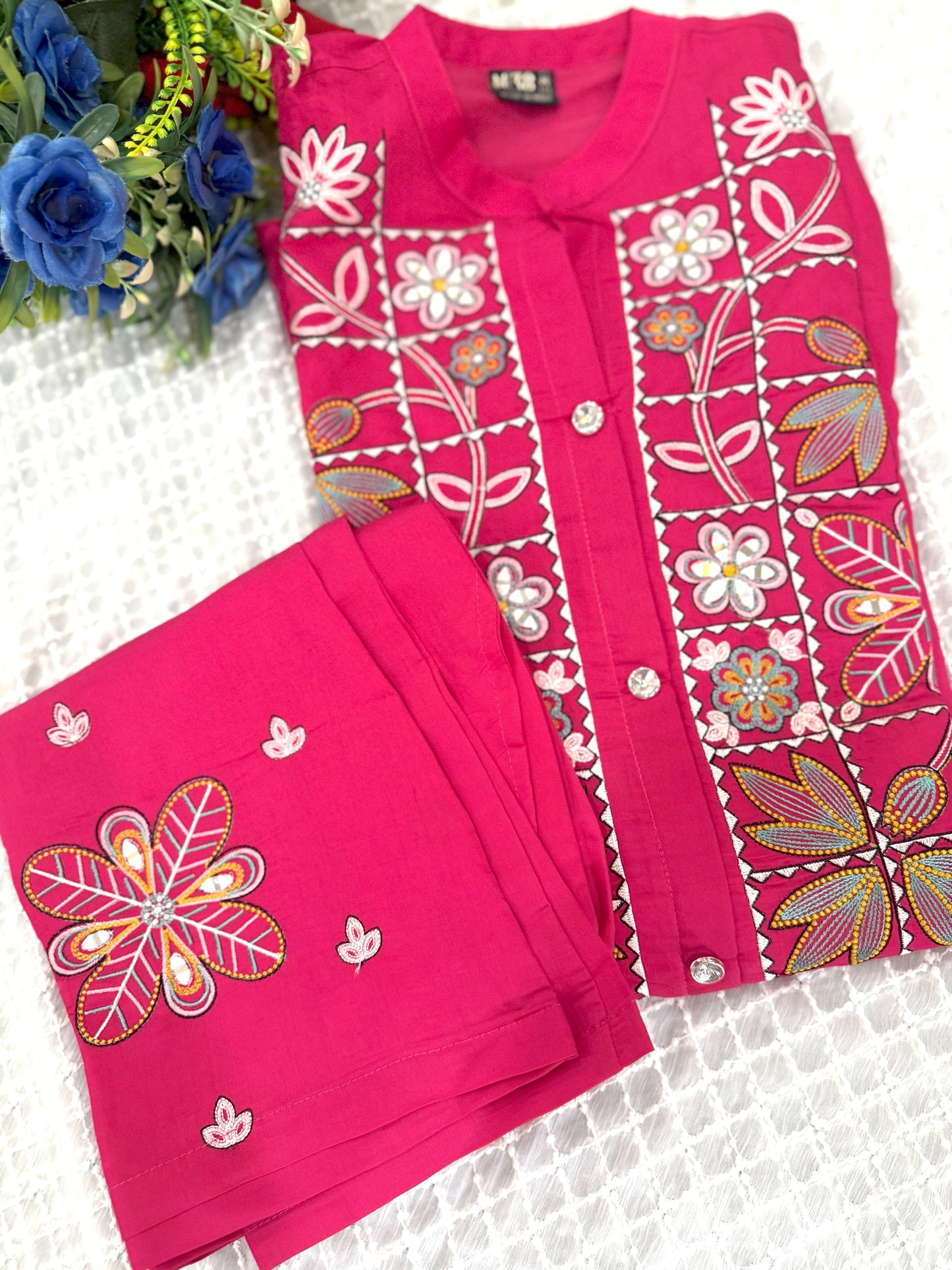 Magenta Roman Silk Cord Set