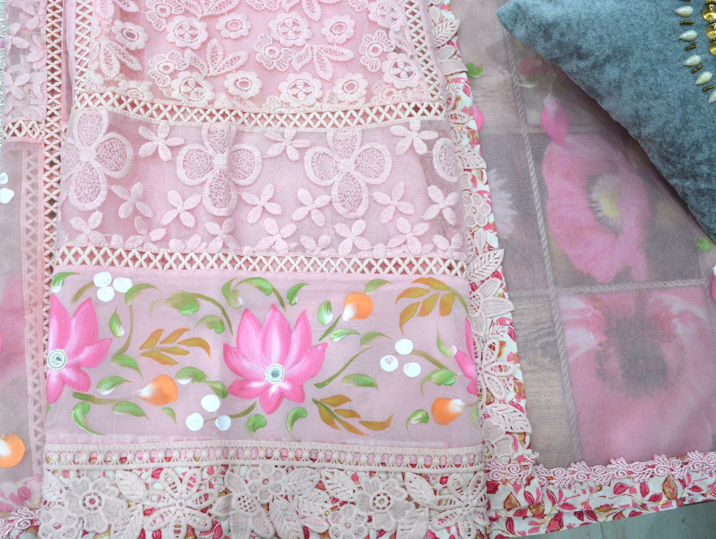 Organza Print Unstitched Suit