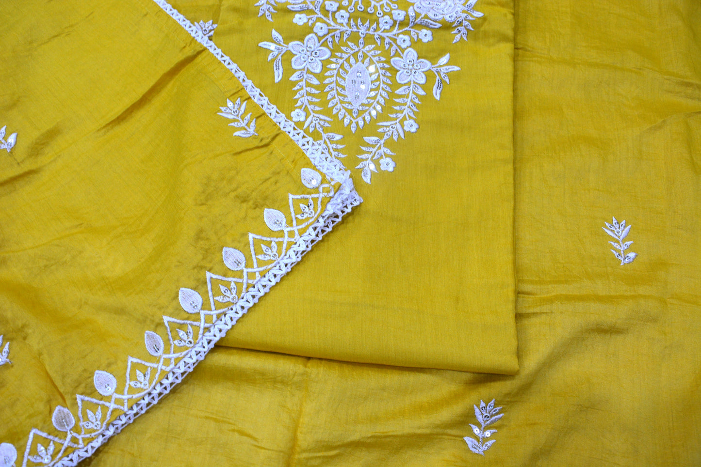 Yellow Silk Stitched Suit