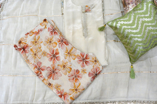 Crepe Silk Stitched Suit