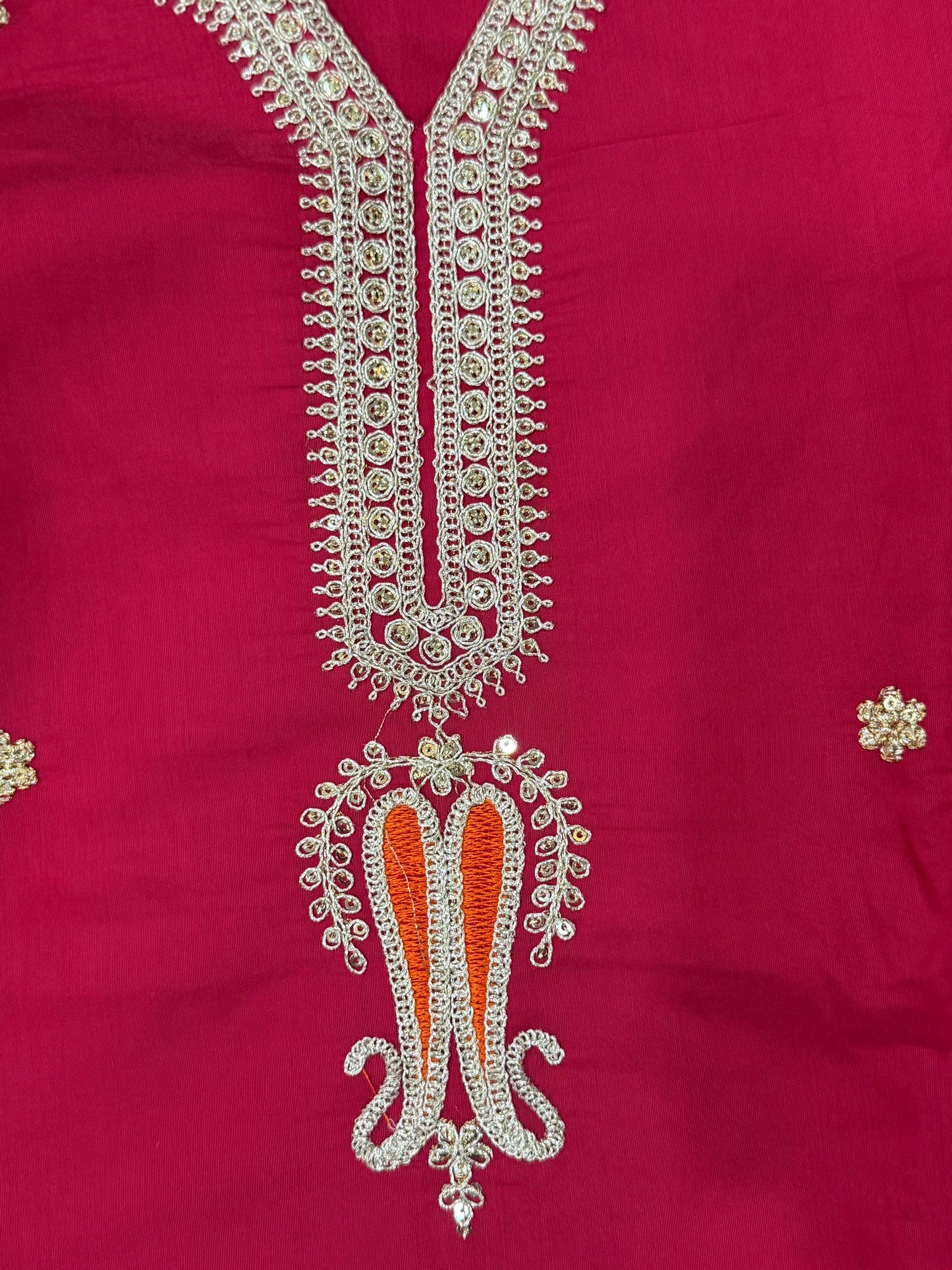 Roman Silk Magenta Stitched Suit