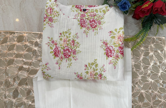 Cotton Cord Set With Flower Print
