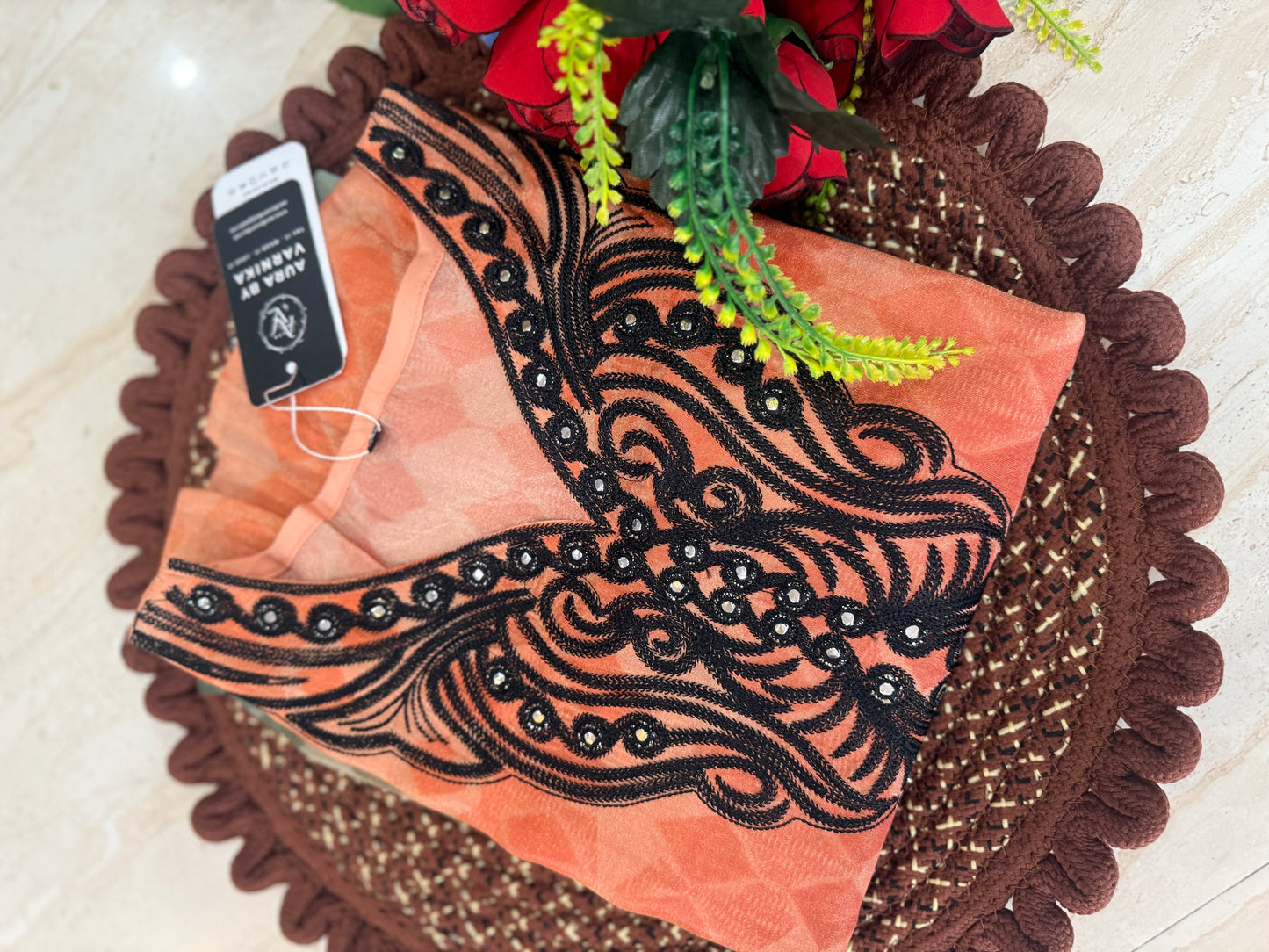 Shimmer Orange Kaftan
