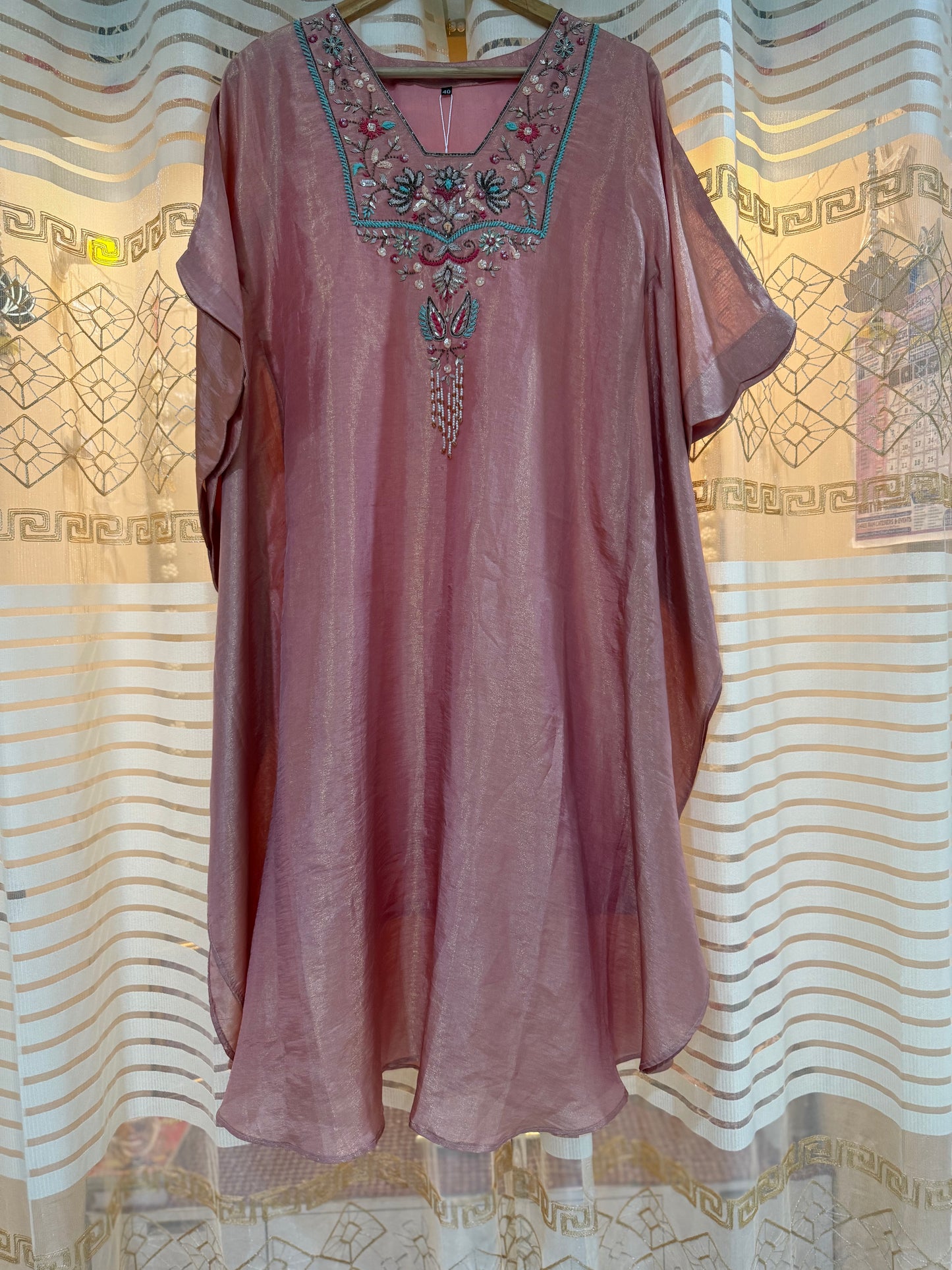 Peach Shimmer Kaftan