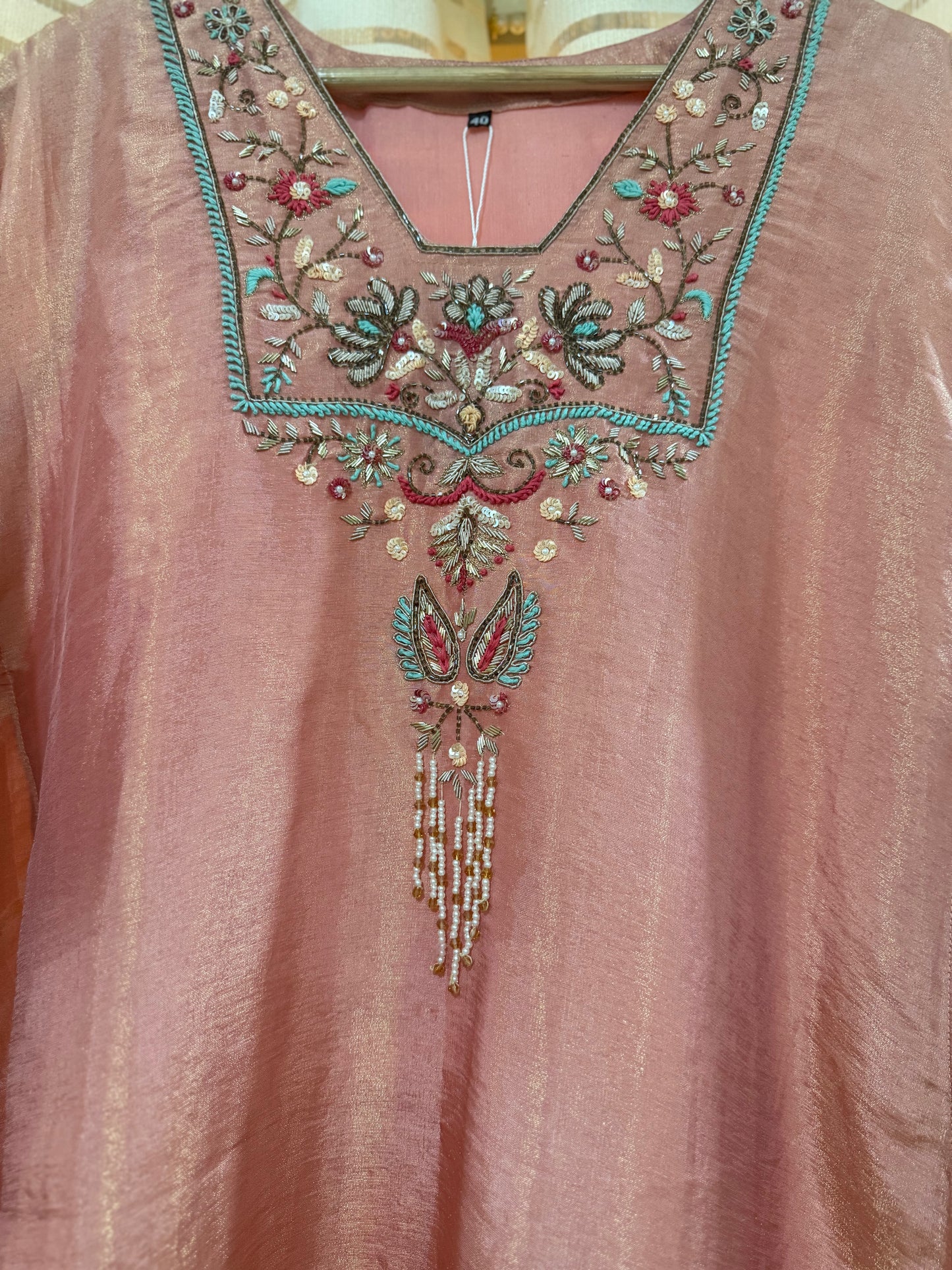 Peach Shimmer Kaftan
